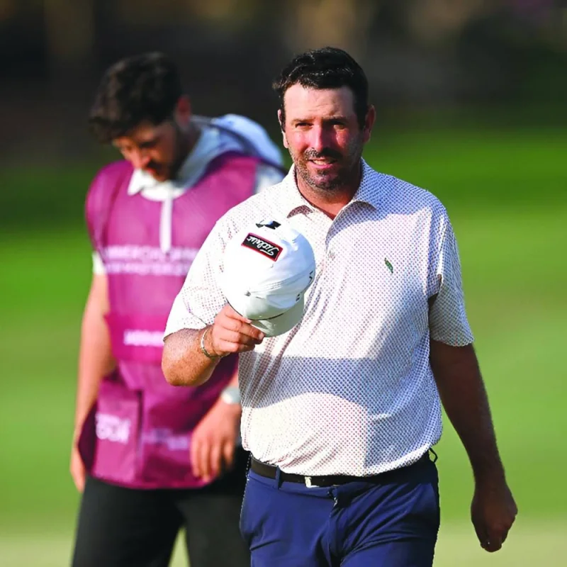 
South Africa’s Thomas Aiken made 13 birdies and two bogeys in 31 holes for rounds of 69 and 65 to reach 10 under at Doha Golf Club. 