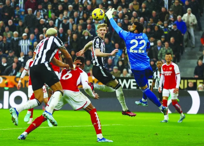 
Newcastle United and Arsenal players in action during the Premier League match at the St James’ Park in Newcastle. (Reuters) 