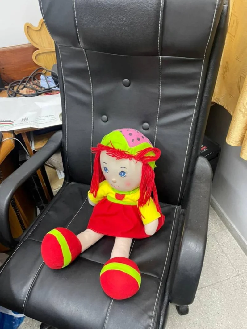 A doll left behind the children of Palestinian-Irish medical doctor Ahmed El Mokhallalati, whose family had to evacuate Al Shifa hospital while he decided to stay to look after his patients, sits on a chair amid Israel&#039;s ground operation, at the hospital in Gaza City on November 12. Ahmed El Mokhallalati/via REUTERS