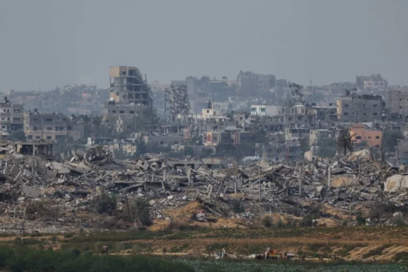 Destroyed buildings lay in ruin in Gaza, as seen from southern Israel, during the temporary truce between Hamas and Israel, on Saturday. REUTERS