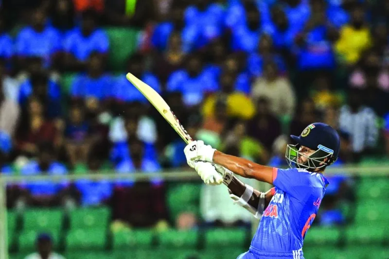 
India’s Yashasvi Jaiswal plays a shot during the second T20I against Australia at the Greenfield International Stadium in Thiruvananthapuram 
yesterday. (AFP) 