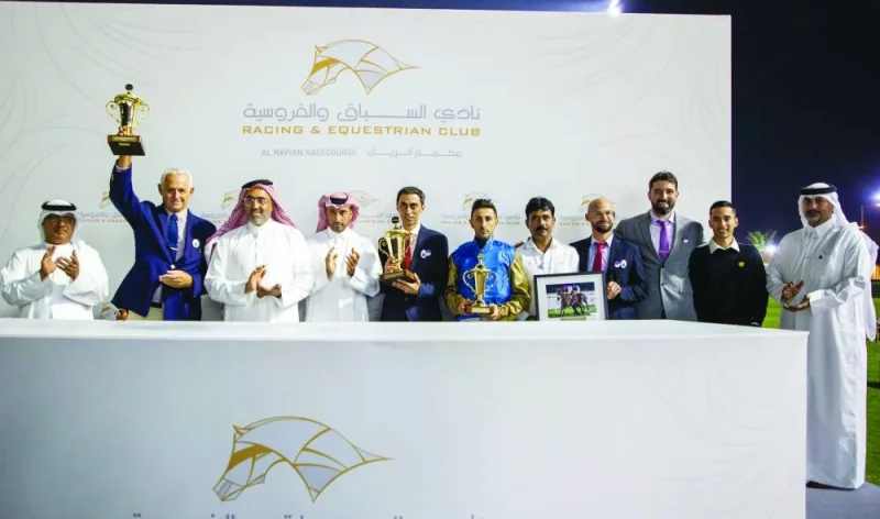 HE Sheikh Mohamed bin Faleh al-Thani presented the trophies to the winners at the Qatar Racing and Equestrian Club’s Al Rayyan Racecourse.