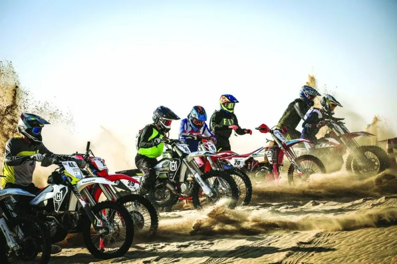 
Podium finishers in the motorcycle class of the penultimate round of the 2023 Qatar Off Road Championship. 