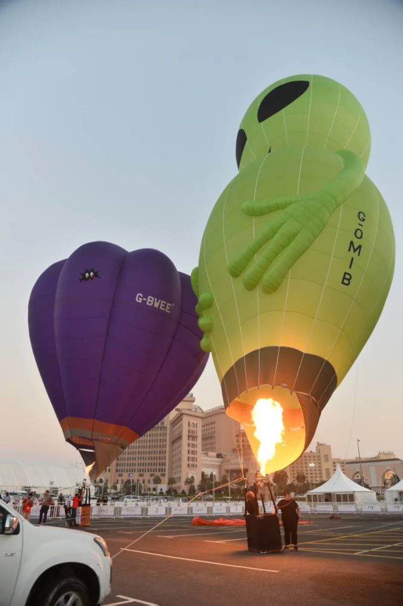 Several hot air balloons took off from Katara parking area Saturday to mark the start of the 4th edition of the Qatar Hot Air Balloon Festival. PICTURE: Shaji Kayamkulam