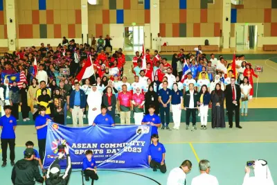 More than 220 players from Asean communities in Qatar participated in various sports competitions at the first Asean Sports Day, including football, badminton, table tennis, basketball, volleyball, and tug of war.