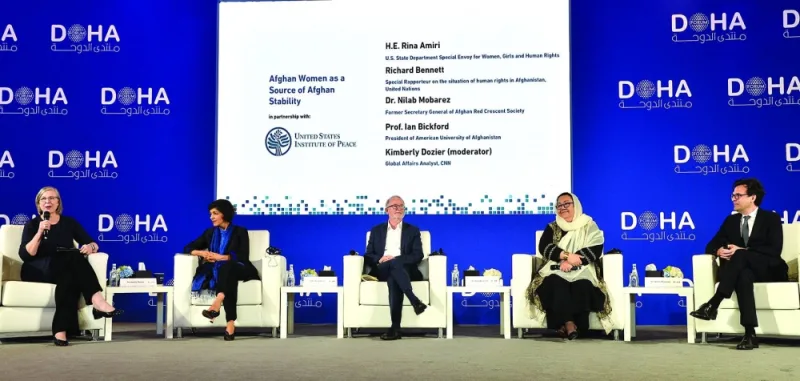 Panellists attending the session  ‘Afghan Women as a Source of Afghan Stability&#039; at Doha Forum Sunday. PICTURE: Shaji Kayamkulam