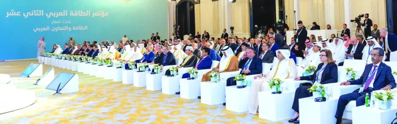 Dignitaries and delegates at 12th Arab Energy Conference in Doha on Monday.