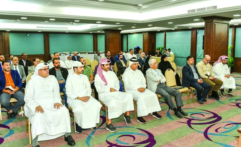 QICCA board member for International Relations Sheikh Dr Thani bin Ali al-Thani, QICCA assistant secretary-general Ibrahim Shahbeek, and several lawyers, arbitrators, and corporate representatives during the seminar.