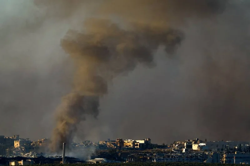 Smoke rises above Gaza as seen from Southern Israel, on Saturday. REUTERS