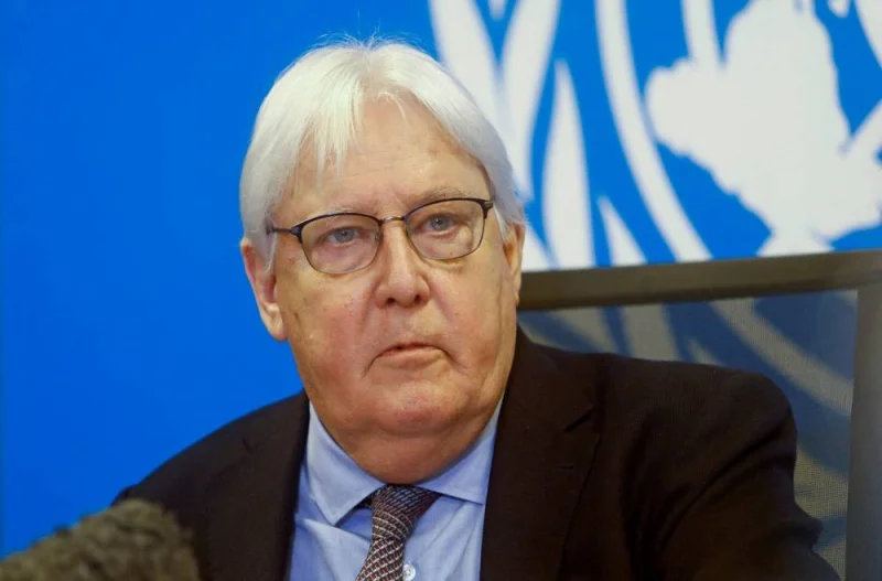 FILE PHOTO: Martin Griffiths, the under secretary-general for humanitarian affairs and emergency relief coordinator, briefs reporters on the famine and humanitarian situation in Mogadishu, Somalia, September 5, 2022. REUTERS/Feisal Omar