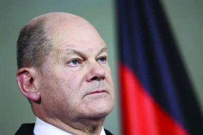 
German Chancellor Olaf Scholz during the presentation of the 2024 budget in Berlin on December 13. (Reuters) 