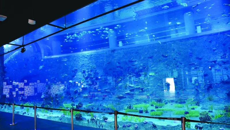 Doha Port’s Grand Cruise Terminal features a large aquarium. PICTURES: Shaji Kayamkulam.