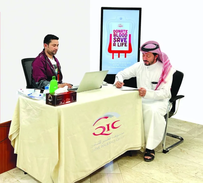 The blood donation drive is the sixth for Qatar Insurance Group and aims to contribute to the national blood bank.