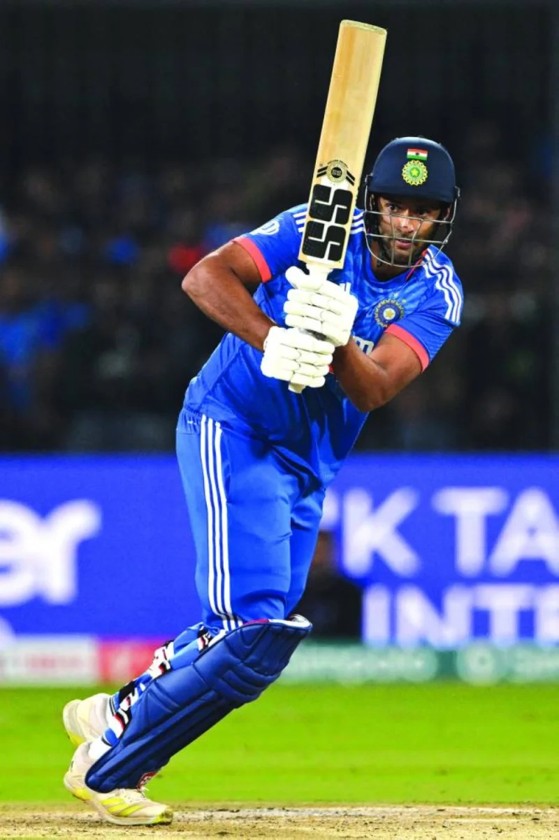 India’s Shivam Dube in action during the second Twenty20I against Afghanistan in Indore yesterday. (AFP)