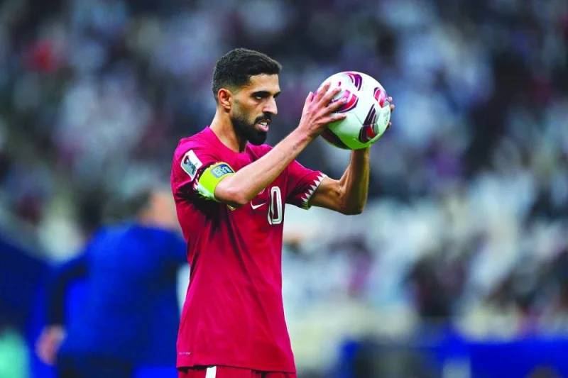 
Qatar captain Hassan al-Haydos during his team’s match against Lebanon at the ongoing AFC Asian Cup 2023 on Friday at Lusail Stadium. Qatar won 3-0. 