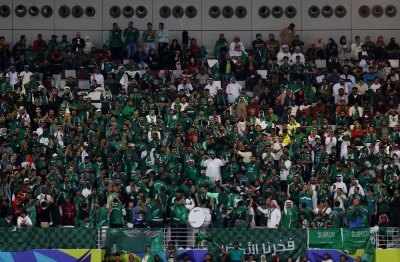Saudi Arabia fans in the stands. REUTERS