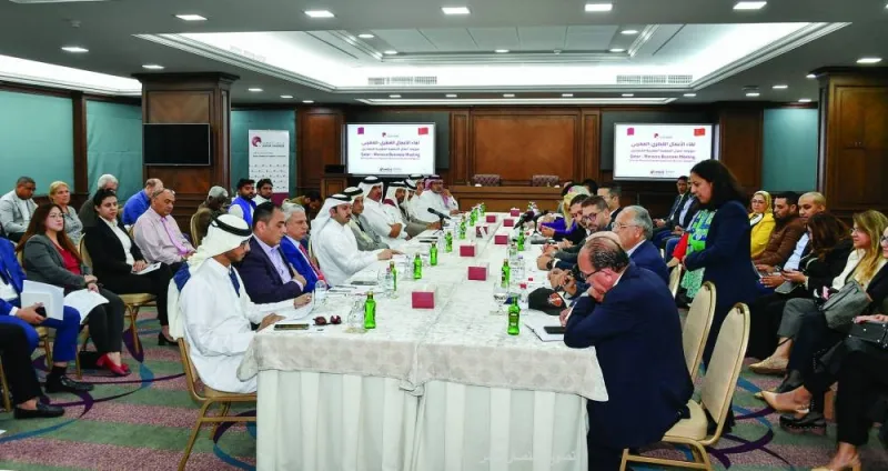 Participants of the Qatar-Morocco Business Meeting held in Doha on Tuesday.