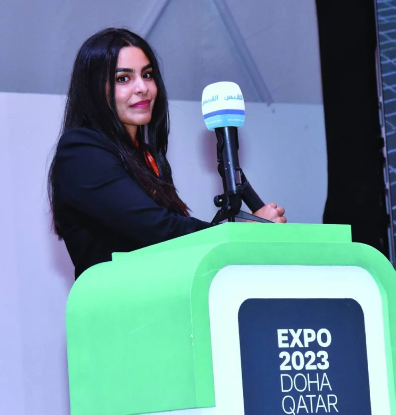Engineer Bashayer al-Maraghi during her presentation.