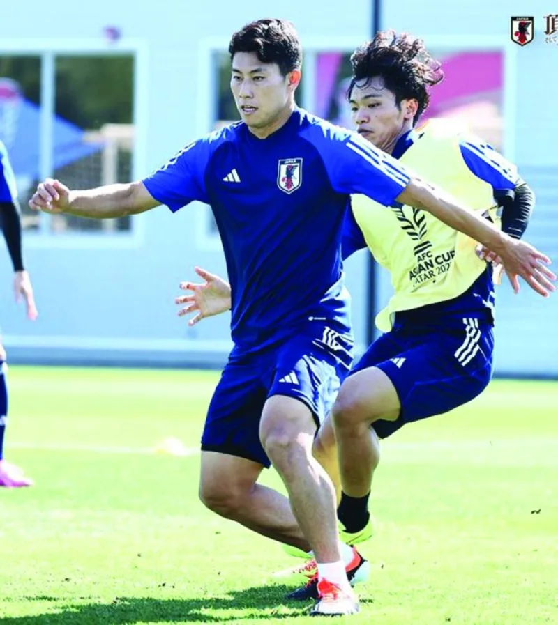 
Japan players train ahead of their game against Indonesia. 