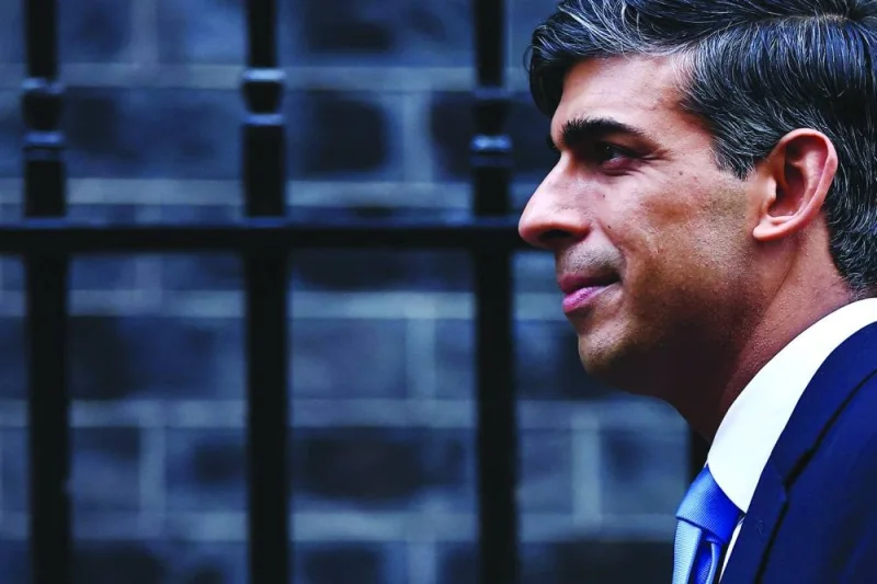 
Britain’s Prime Minister Rishi Sunak leaves from 10 Downing Street in central London, to take part in the weekly session of Prime Minister’s Questions (PMQs) in the House of Commons. 