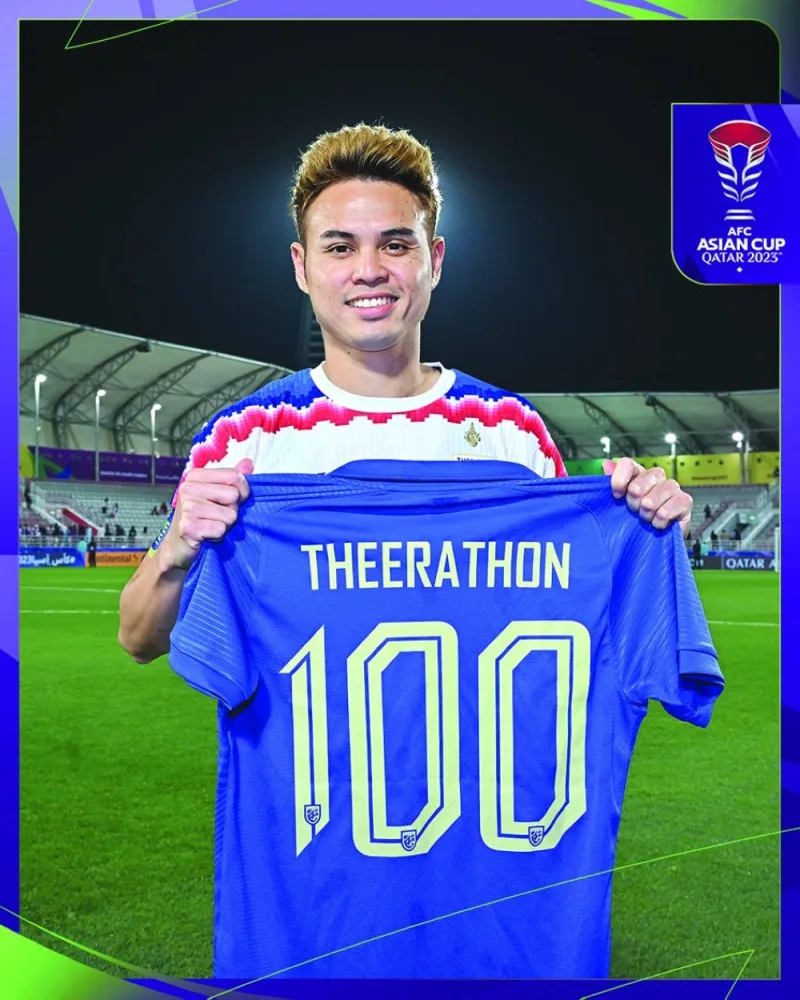 Captain Theerathon Bunmanthan, with a century of international caps during the goalless draw with Oman, is back for Thailand’s last 16 tie.