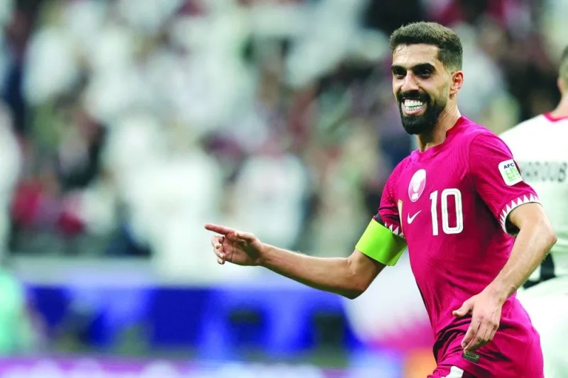 Qatar skipper Hassan al-Haydos equalised with the last kick of the half when he latched onto Akram Afif’s low cross.