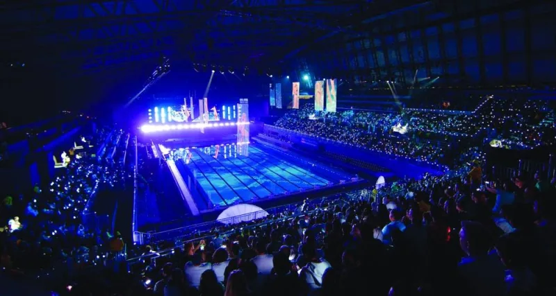 A view of the opening ceremony of the World Aquatics Championships Doha 2024 yesterday.