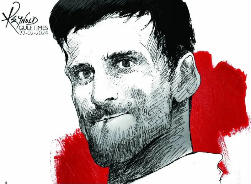 Novak Djokovic (Illustration by Reynold/Gulf Times)