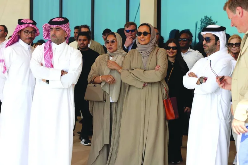HE the Qatar Museums Chairperson Sheikha Al Mayassa bint Hamad bin Khalifa al-Thani and other dignitaries at the opening of the resort. PICTURE: Sheikha Al Mayassa&#039;s X account.