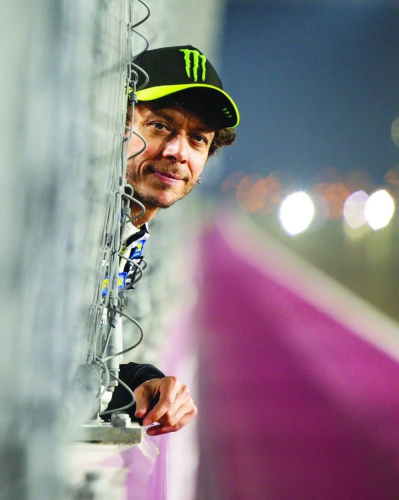MotoGP legend Valentino Rossi, who will make his World Endurance Championship debut this weekend, at the Lusail International Circuit yesterday.