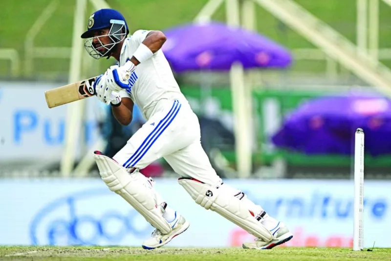 India’s Dhruv Jurel plays a shot during the fourth day of the fourth Test against England at the Jharkhand State Cricket Association (JSCA) Stadium in Ranchi on Monday. (AFP)