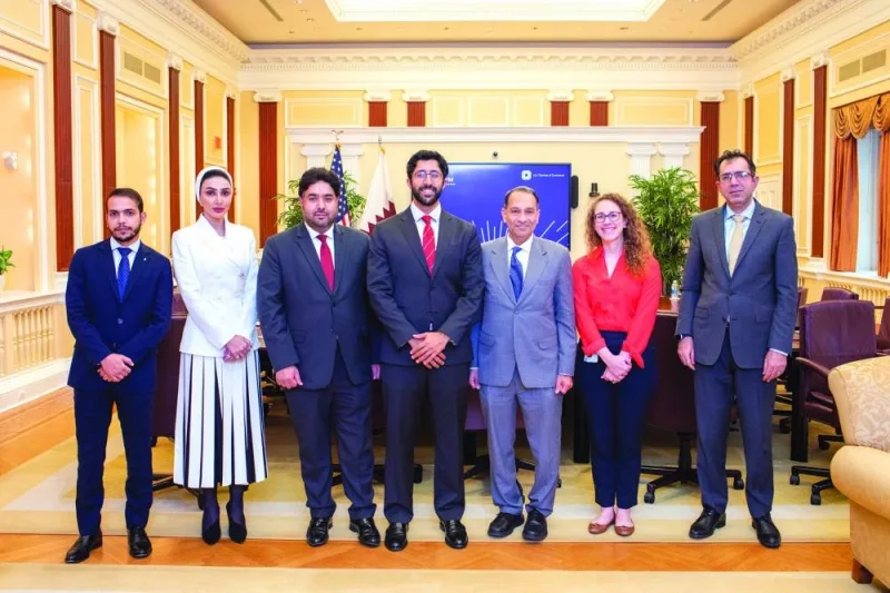 Saleh bin Majid al-Khulaifi, Assistant Undersecretary for Industry Affairs and Business Development at the Ministry of Commerce and Industry, with other Qatari dignitaries at the sixth strategic dialogue between Qatar and the US in Washington, DC.