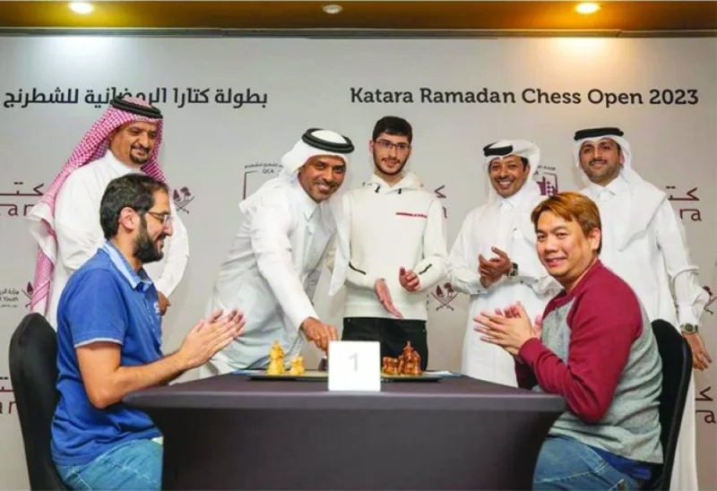 
A file photo from last year’s Katara Ramadan Chess Open 2023 held in Doha. Qatar Chess Association president Mohamed al-Mudahka is also seen. 