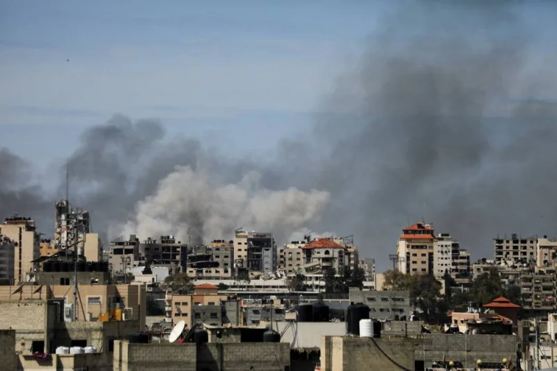 Smoke rises during an Israeli raid at Al Shifa hospital and the area around it, amid the ongoing conflict between Israel and the Palestinian Islamist group Hamas, in Gaza City, on Thursday. REUTERS