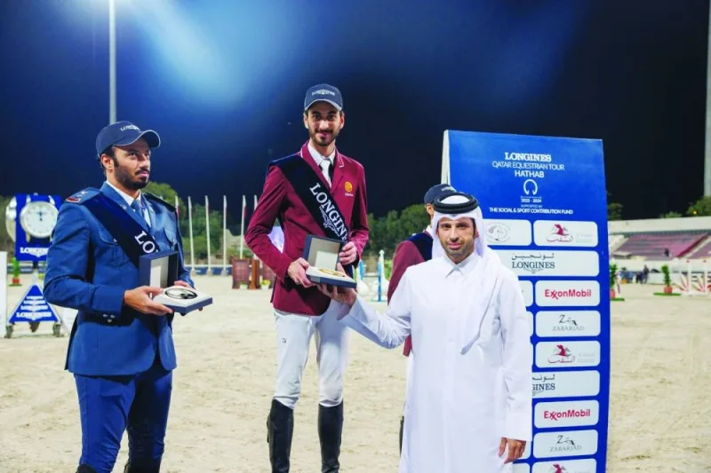 
Sheikh Ahmed bin Nooh al-Thani, Secretary-General of Qatar Equestrian Federation awarded the Big Tour podium winners at the QEF’s outdoor arena on Saturday. 