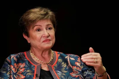 Kristalina Georgieva speaks during an interview during a G20 Financial Summit, in Sao Paulo, Brazil, February 27, 2024. REUTERS/File photo