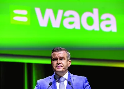 World Anti-Doping Agency (WADA) President, Witold Banka attends the World Anti-Doping Agency Symposium in Lausanne, Switzerland, March 12, 2024. (Reuters)
