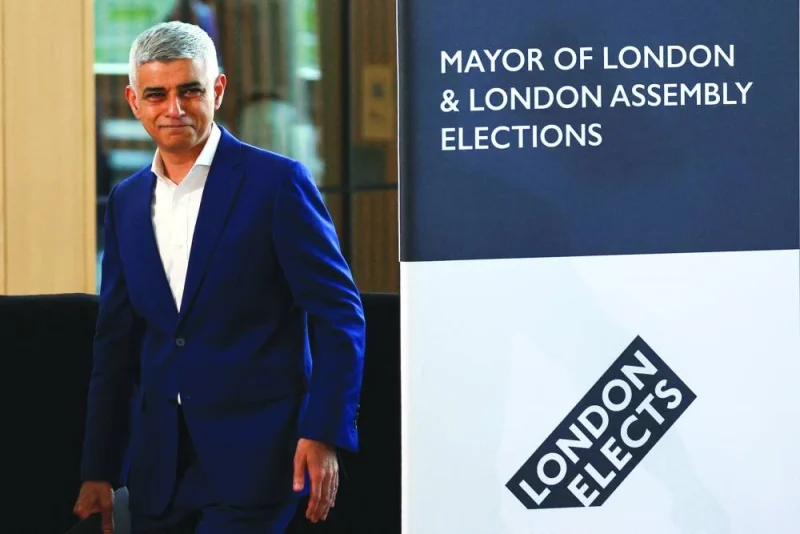 Sadiq Khan arriving for the announcement of the results of the London mayoral 
election, at City Hall in London.