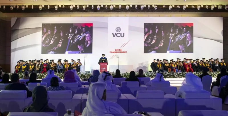 VCUarts Qatar dean Amir Berbić addressing the gathering.