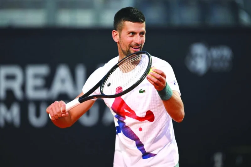 Novak Djokovic of Serbia during a training session in Rome on Wednesday.