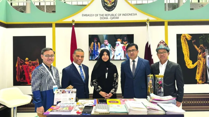 Indonesian ambassador Ridwan Hassan (second left) with Maryam Hammadi, director for International Co-operation, Ministry of Culture, Qatar, and other embassy officials (supplied picture).