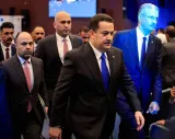 Iraqi Prime Minister Mohamed Shia al-Sudani and Oil Minister Hayan Abdel-Ghani attend the fifth-plus and sixth licensing rounds for 29 oil and gas exploration blocks at the Oil ministry&#039;s headquarters in Baghdad yesterday.
