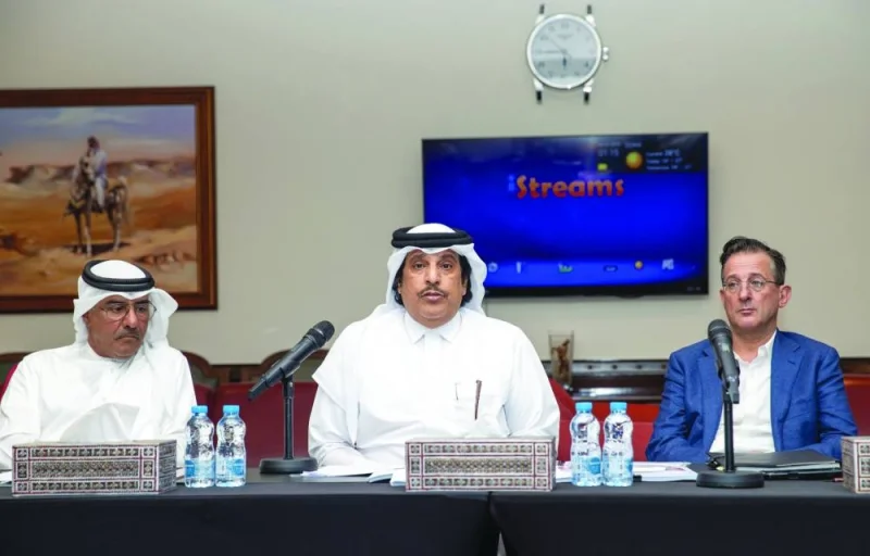 
FROM LEFT: QREC Racing Manager Abdulla al-Kubaisi, Adviser to the QREC Chairman Sami al-Boenain and Chief Steward Philip Dingwall during a meeting to discuss preparation for next horse racing season. 