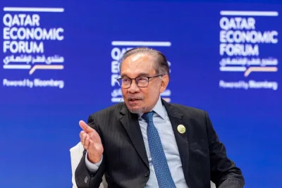 Anwar Ibrahim, Malaysia&#039;s Prime Minister, at the Qatar Economic Forum (QEF) in Doha on Tuesday.