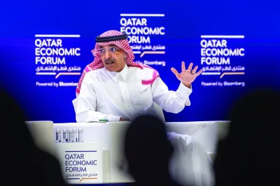 Mohamed al-Jadaan, Saudi Arabia&#039;s Finance Minister, addressing the Qatar Economic Forum (QEF) in Doha on Tuesday. While his country’s massive investments are helping to grow the non-oil economy, the kingdom needs to be careful about “overheating” — which could cause inflation to quicken — and “leakages”, he said.