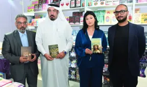 From left Talib al-Dous, Hassan Ali al-Anwari, Nancy Osama, Tarek Ramadan at the signing event on Tuesday at DIBF. PICTURE: Shaji Kayamkulam.