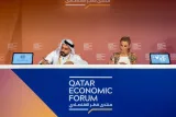 Yousuf Mohamad al-Jaidah and Silvina Moschini at the MoU signing on the sidelines of QEF 2024. -supplied picture