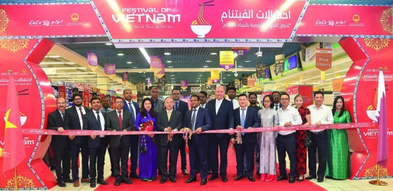Vietnamese ambassador Tran Duc Hung and Dr Mohamed Althaf, director, LuLu Group International, leading the ribbon-cutting ceremony. PICTURES: Shaji Kayamkulam