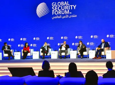 Panellists attending the session ‘The Implications of Gaza War and October 7th’ at Global Security Forum Monday. PICTURE: Thajudheen