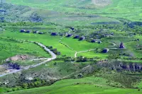 
This photograph taken on April 26 near the border with Azerbaijan shows a view of the Armenian village of Voskepar (Azerbaijani name is Ashaghi Askipara). 